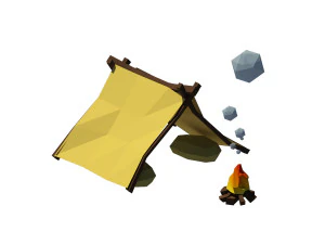 cartoon tent 3D Model