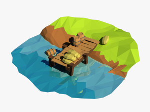cartoon pier 3D 모델
