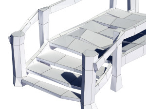 cartoon bridge 3Dモデル