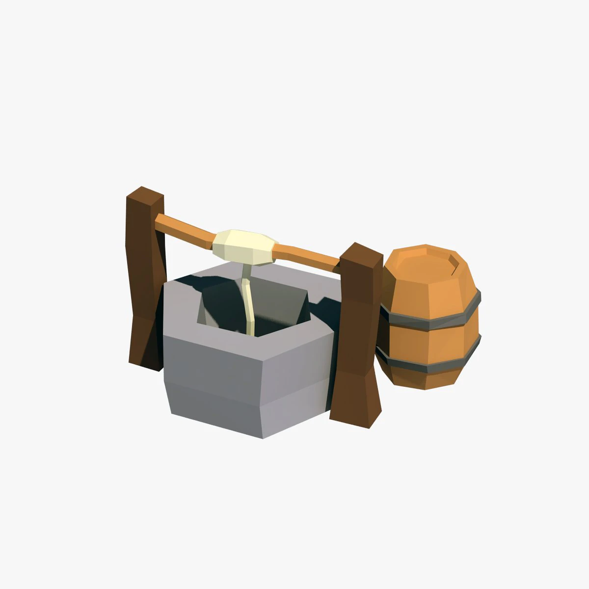 cartoon well 3D Model .c4d .max .obj .3ds .fbx .stl .blend 