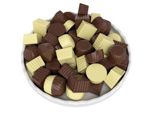 chocolate candy on tray Model 3D