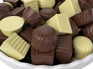 chocolate candy on tray Model 3D
