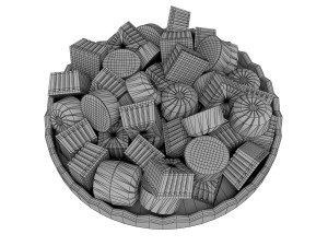 chocolate candy on tray Model 3D