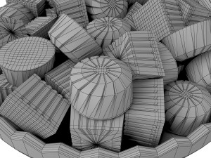 chocolate candy on tray Model 3D