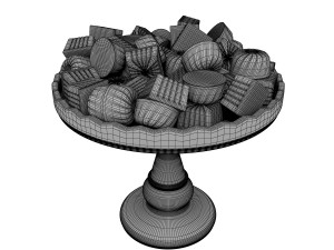 chocolate candy on tray Model 3D