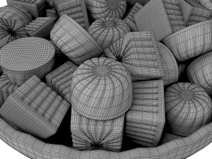 chocolate candy on tray Model 3D