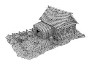 cartoon wooden house 3D 模型