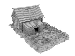 cartoon wooden house 3D 模型