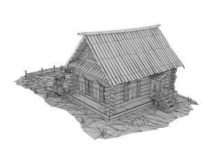 cartoon wooden house 3D 模型