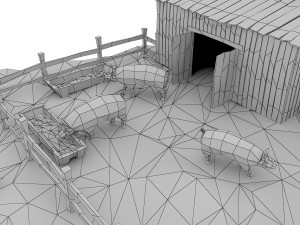 cartoon wooden house 3D 模型