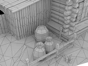 cartoon wooden house 3D 模型