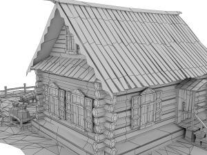 cartoon wooden house 3D 模型