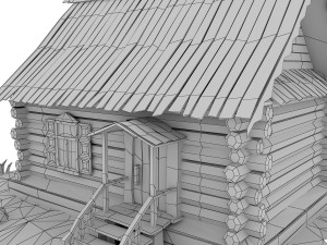 cartoon wooden house 3D 模型