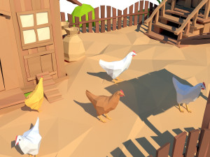 cartoon wooden house Modèle 3D
