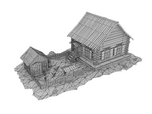 cartoon wooden house Modèle 3D