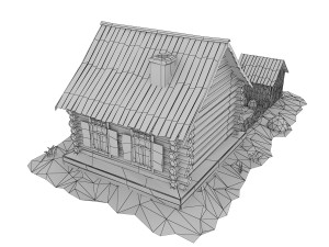 cartoon wooden house Modèle 3D