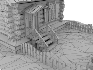 cartoon wooden house Modèle 3D