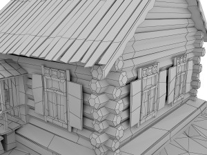 cartoon wooden house Modèle 3D