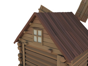 cartoon wooden windmill 3D Model