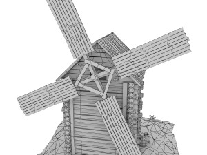 cartoon wooden windmill 3D Model