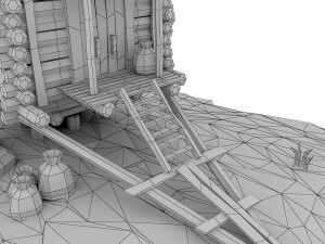 cartoon wooden windmill 3D Model