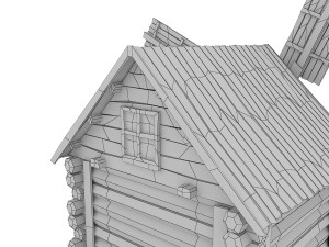 cartoon wooden windmill 3D Model