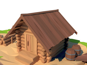 cartoon wooden sawmill 3D मॉडल