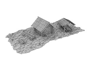 cartoon wooden sawmill 3D मॉडल