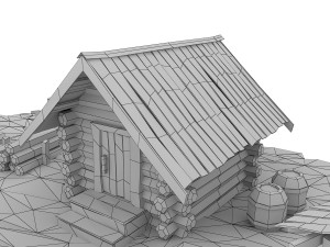 cartoon wooden sawmill 3D मॉडल