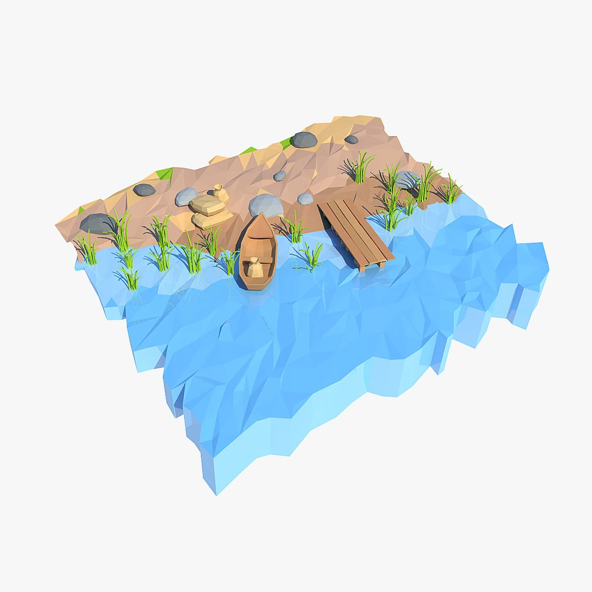 cartoon shore 3D Model .c4d .max .obj .3ds .fbx .stl .blend 