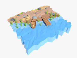 cartoon shore 3D Model