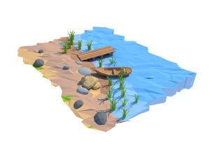 cartoon shore 3D Model
