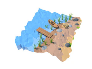 cartoon shore 3D Model