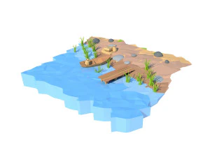 cartoon shore 3D Model