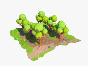 rysunkowy sad jabłkowy Model 3D