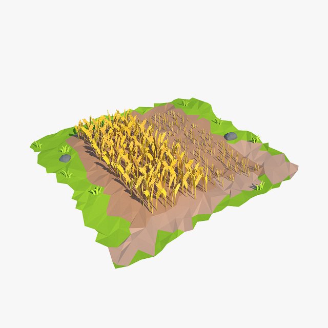 cartoon field 3D Model .c4d .max .obj .3ds .fbx .stl .blend 