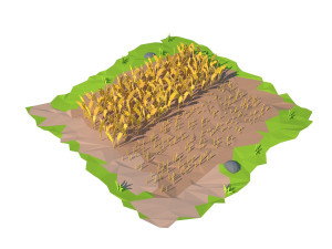 cartoon field 3D Model