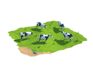 Cartoon-Kuh 3D Modell