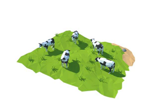 Cartoon-Kuh 3D Modell