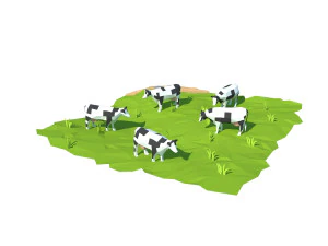 Cartoon-Kuh 3D Modell