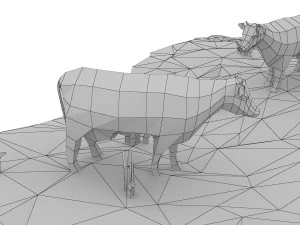 Cartoon-Kuh 3D Modell