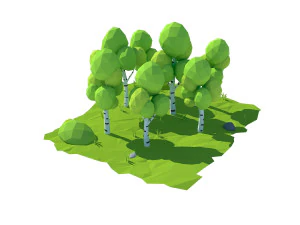 cartoon birch 3D Model