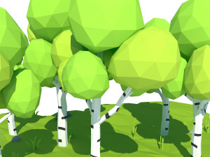 cartoon birch Model 3D