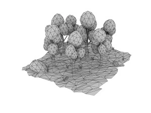 cartoon birch 3D Model