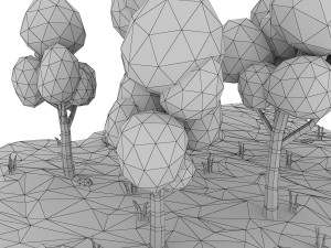 cartoon birch Model 3D