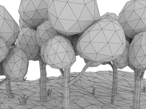 cartoon birch Model 3D