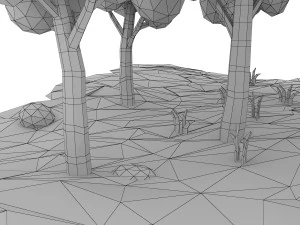 cartoon birch 3D Model