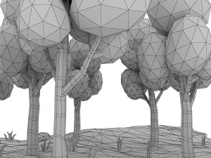 cartoon birch 3D Model