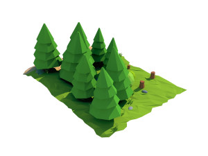 cartoon fir tree 3D Модель