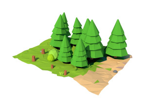 cartoon fir tree 3D Модель